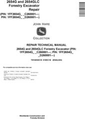 John Deere 2654G,2654GLC (SN.C260001-,D260001) Forestry Excavator Repair Service Manual (TM14036X19)