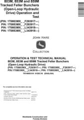 John Deere 803M,853M (SN.F293917-,L343918-) Feller Bunchers (Open-Loop) Diagnostic Manual TM14083X19