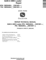 John Deere 624K-II (SN. C001001-; D001001-) 4WD Loader Repair Technical Service Manual (TM14202X19)