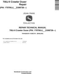 John Deere 700J-II (SN. From D306726) Crawler Dozer Repair Technical Service Manual (TM14225X19)