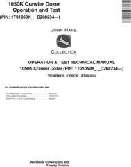 John Deere 1050K (SN. D268234-) Crawler Dozer Operation & Test Technical Manual (TM14256X19)