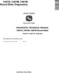 John Deere V451G, V451M, V461M Round Baler Diagnostic Technical Service Manual (TM302119)