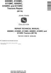 John Deere 6095MC, 6095RC, 6105MC, 6105RC, 6115MC, 6115RC Tractor Repair Technical Manual (TM411019)